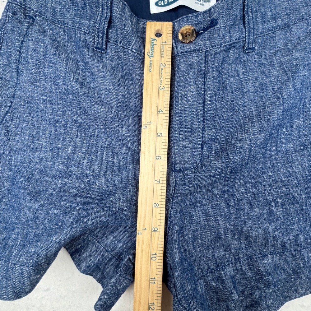 Old Navy Shorts Womens 2 Linen Blend High Rise Coastal Casual - Picture 7 of 8